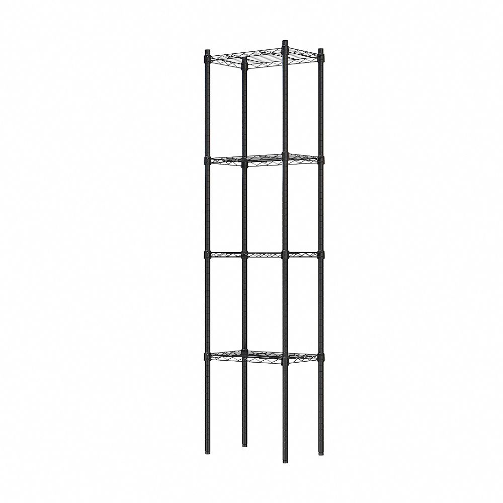 【dayneeds】輕型 45x30x180公分 四層波浪架/ 黑色