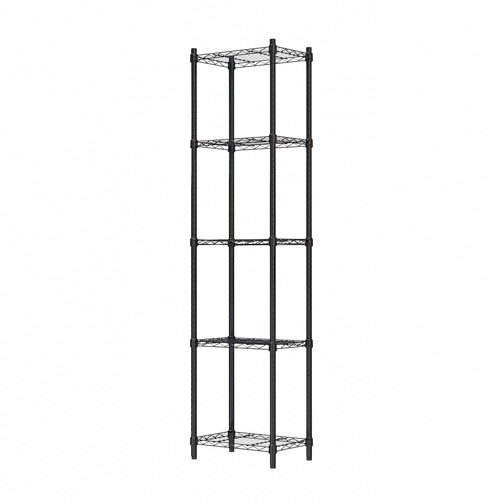 【dayneeds】輕型 45x30x180公分 五層波浪架/ 黑色