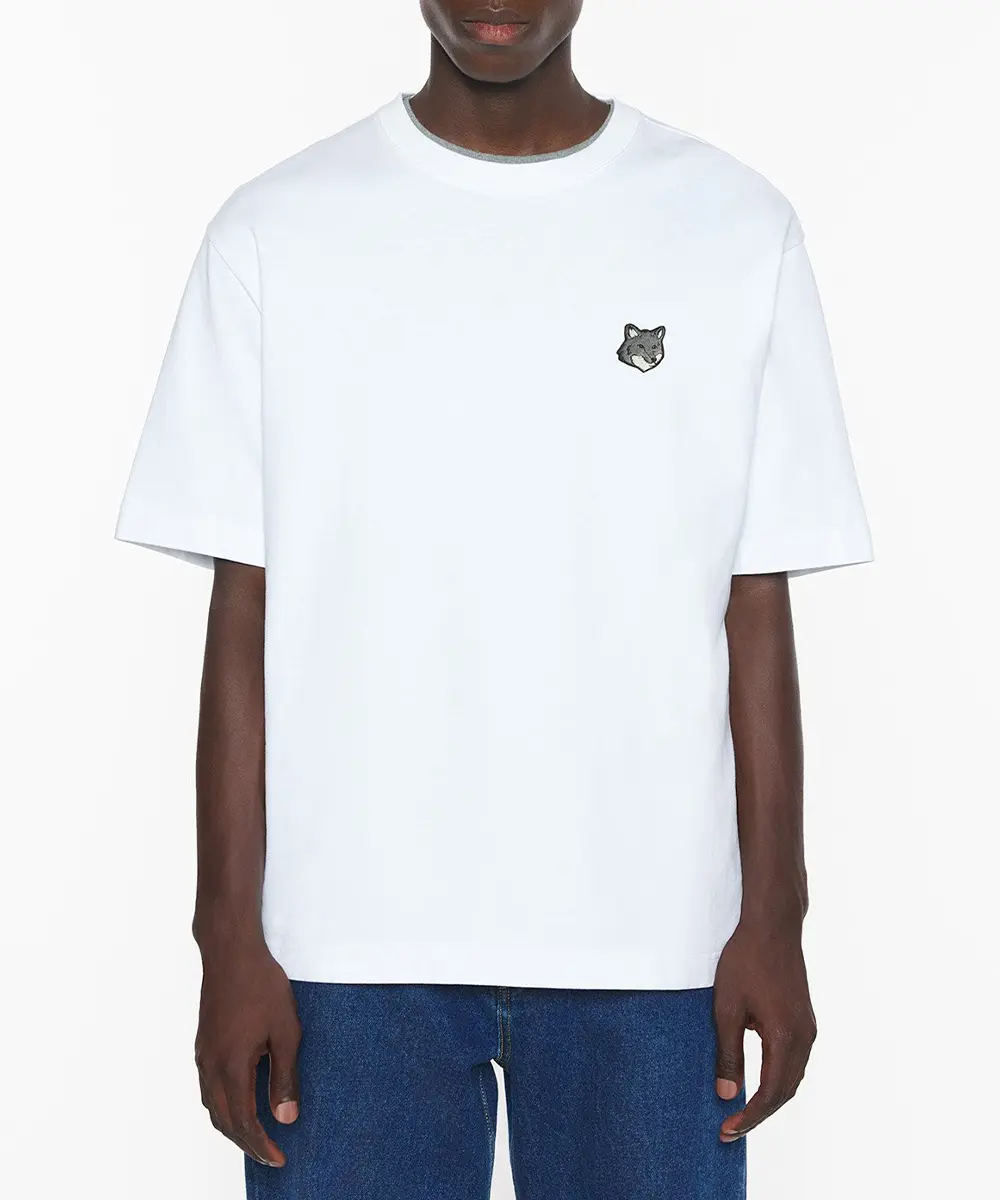 MAISON KITSUNÉ 亮白色變化狐狸頭LOGO寬鬆短TEE_男/中性/ M