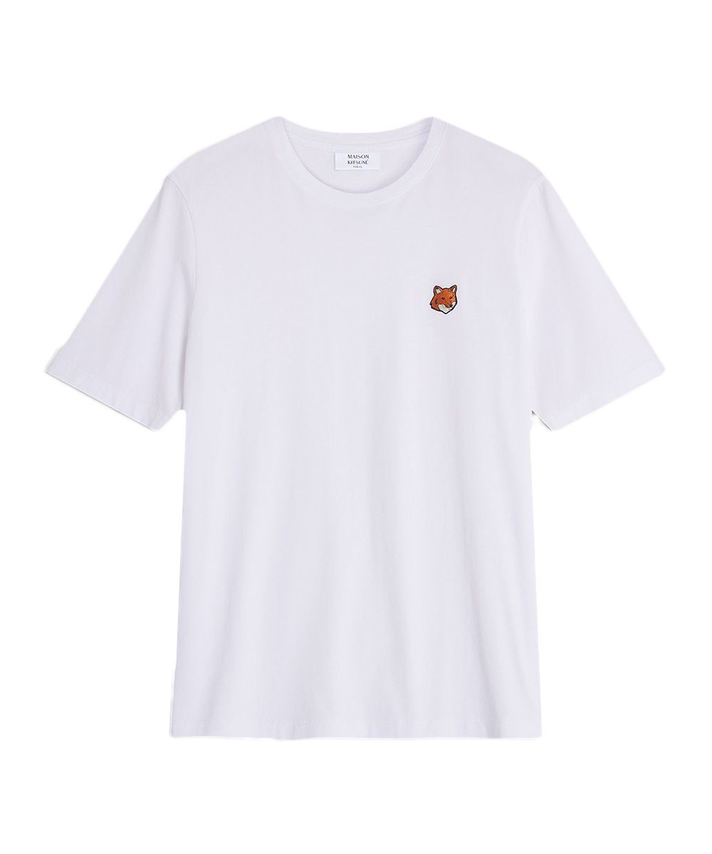 MAISON KITSUNÉ 亮白色狐狸頭LOGO經典短TEE_男/中性/ M