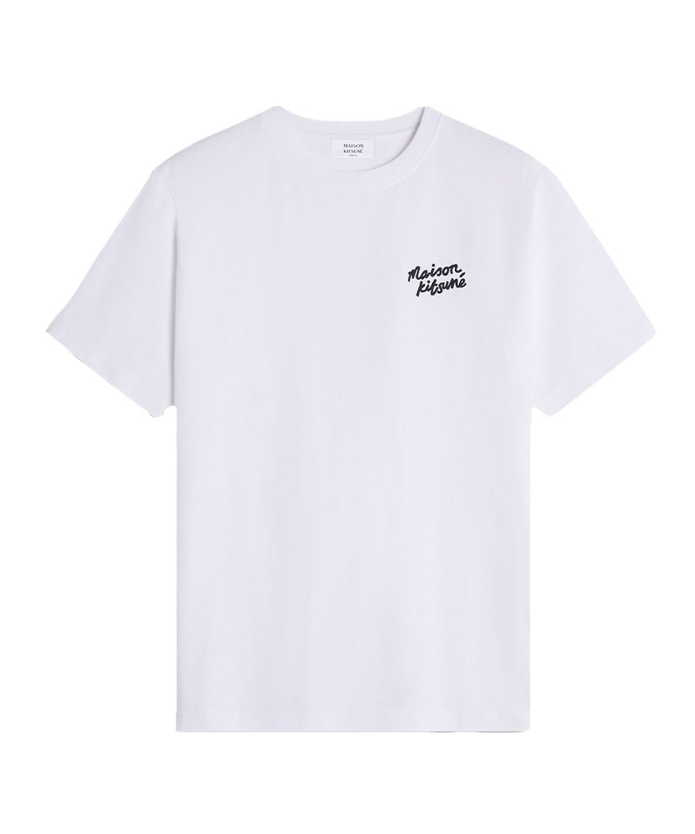 MAISON KITSUNÉ 亮白色手繪LOGO舒適短TEE_男/中性/ M