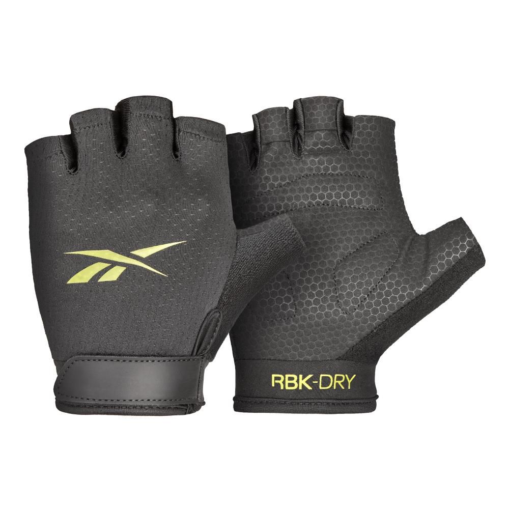 【Reebok】Fitness Gloves 短指透氣健身手套 (一組兩入)/ Yellow/ XS