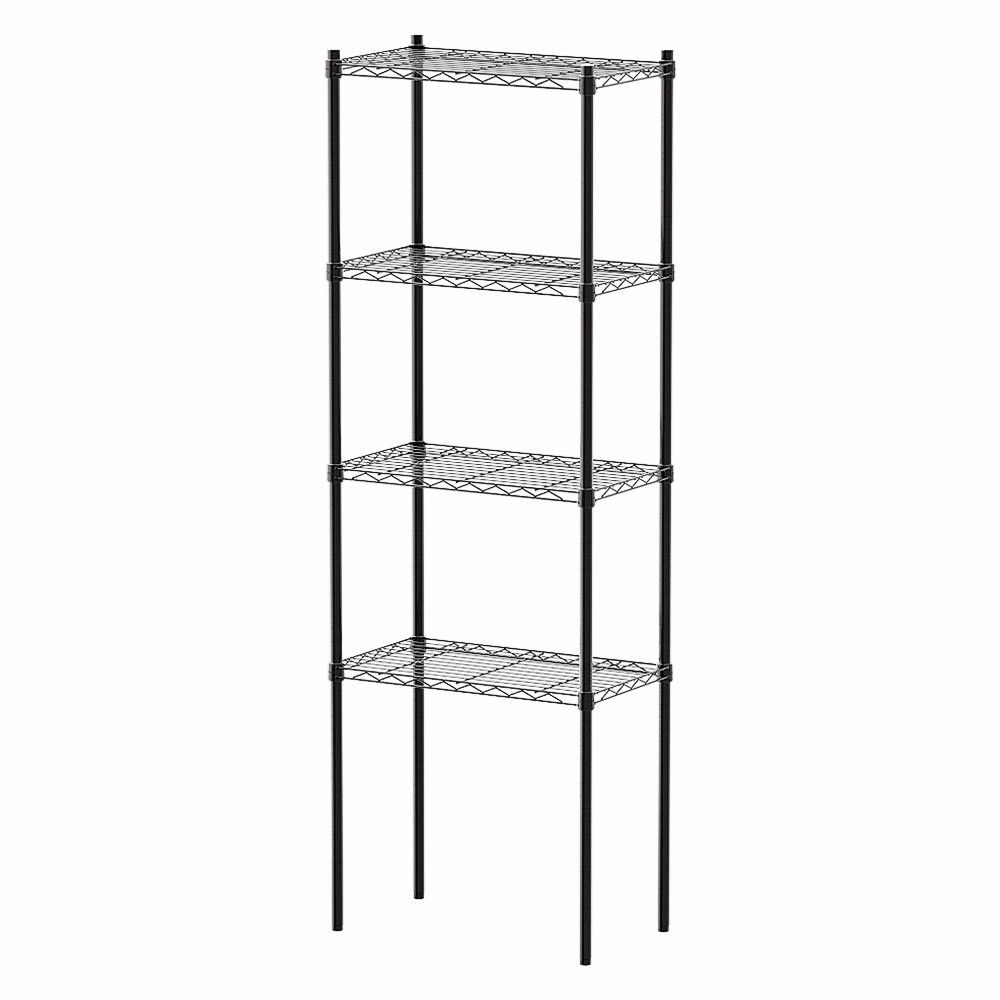 【dayneeds】輕型 60x35x180公分 四層波浪架/ 黑色