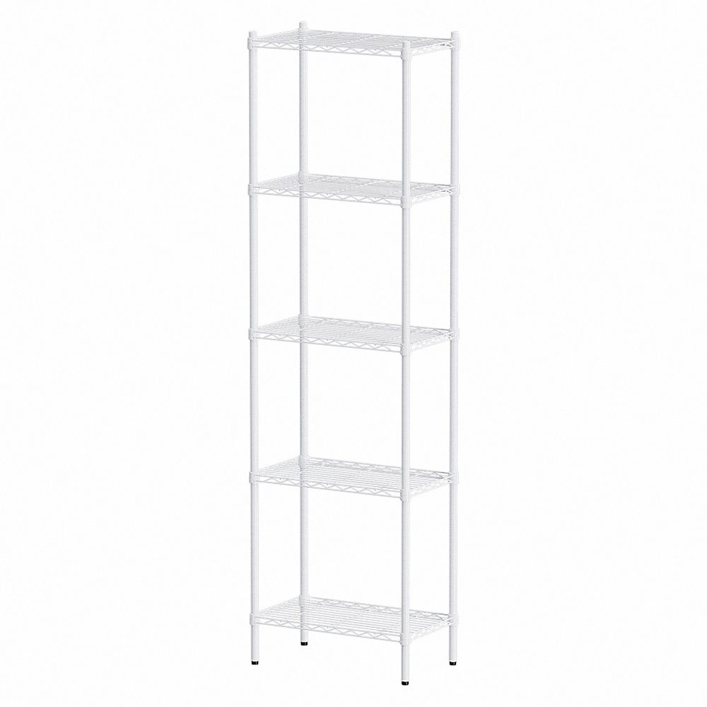 【dayneeds】輕型 60x35x210公分 五層波浪架/ 白色