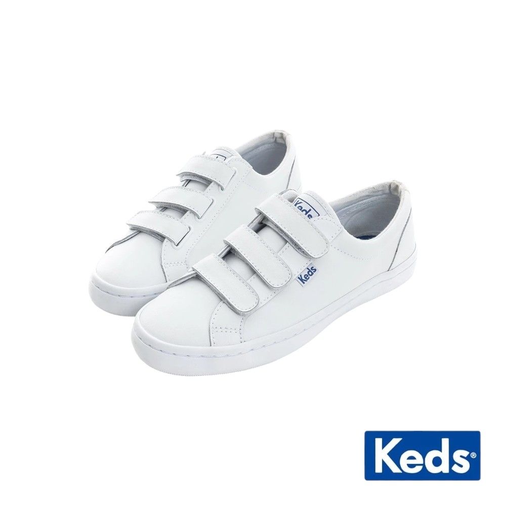 【KEDS】TIEBREAK 時尚皮革魔鬼氈休閒小白鞋 9191W132211/ US7.5 (24.5cm)