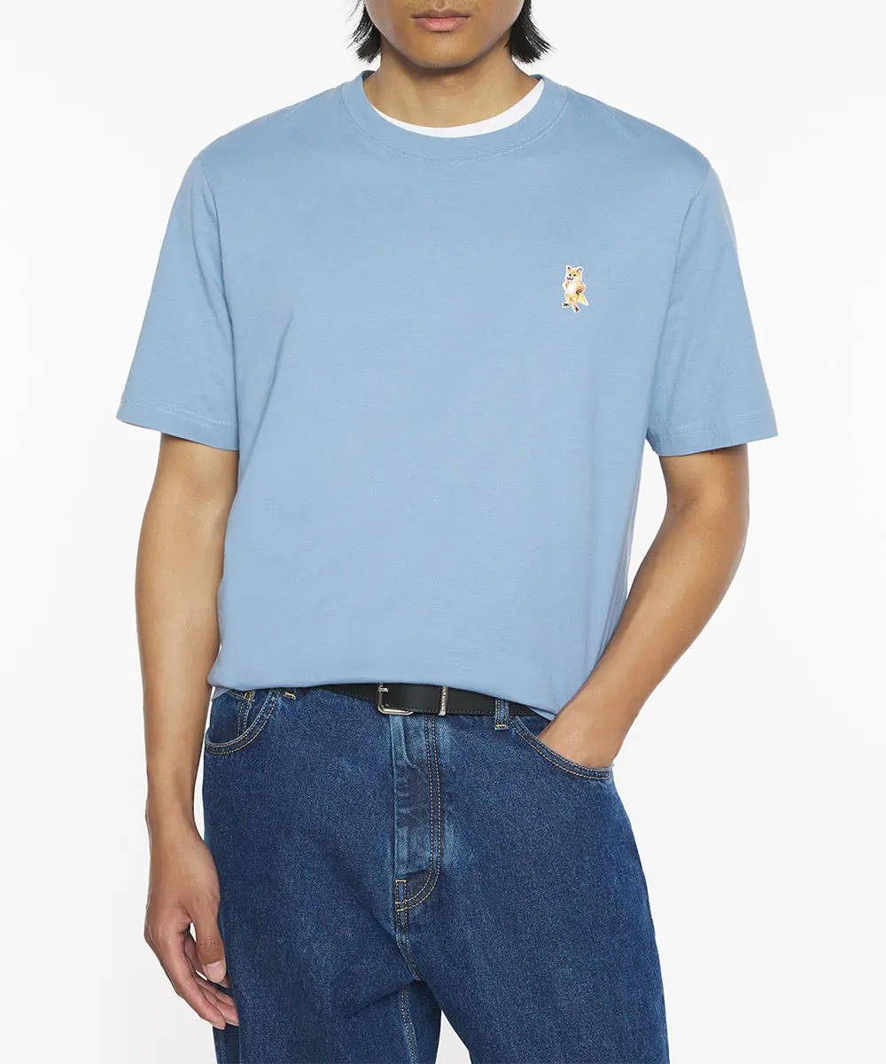 MAISON KITSUNÉ 岩石藍紳士狐狸LOGO舒適短TEE_男/中性/ XS