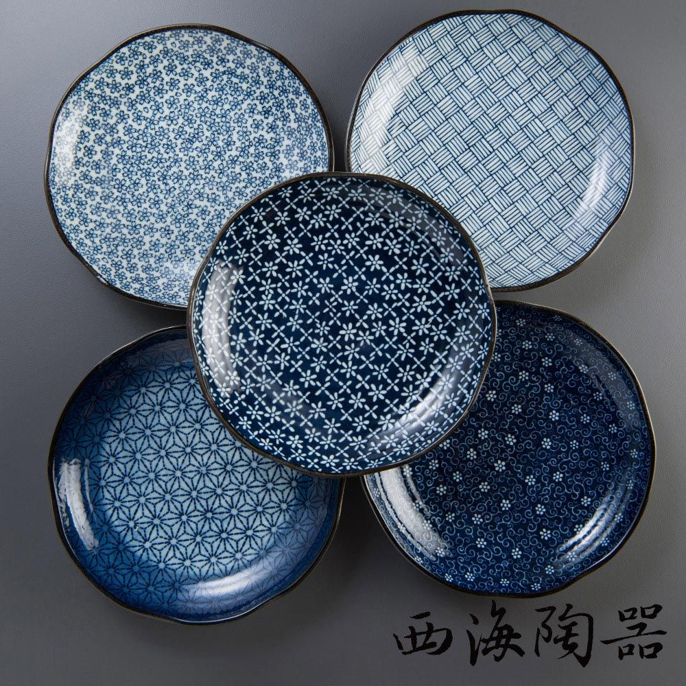 [西海陶器] 日本美濃燒 輕量雅菊大圓盤組(5件式) - 禮盒組