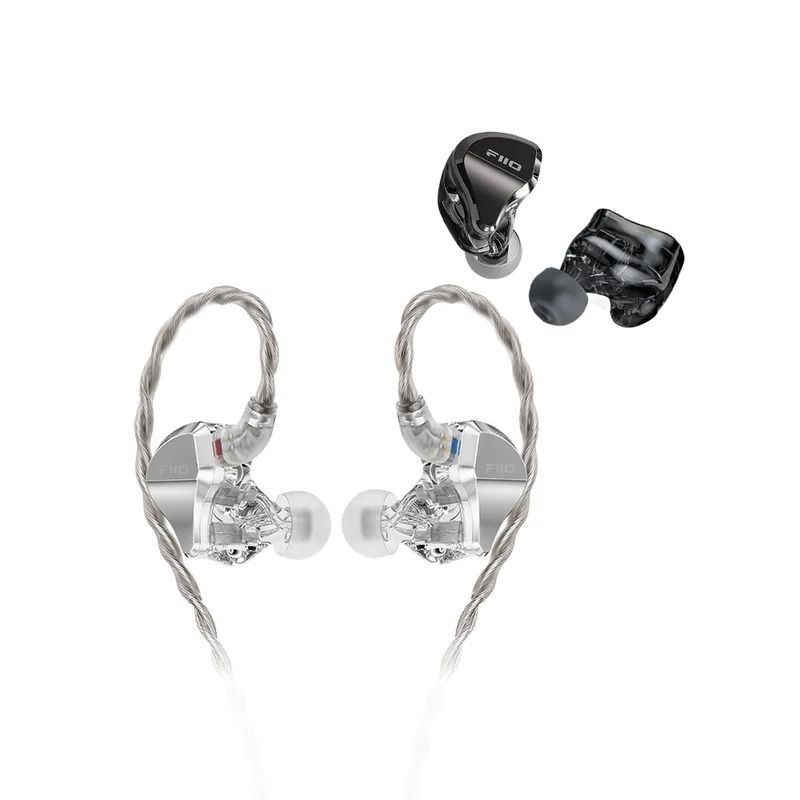 FiiO X Jade Audio JH5 一圈四鐵五單元CIEM可換線耳機/ 透明銀