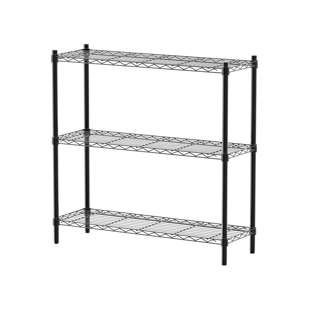 【dayneeds】輕型 90x30x90公分 三層波浪架/ 黑色
