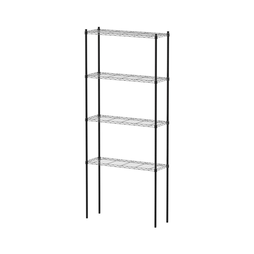 【dayneeds】輕型 90x30x210公分 四層波浪架/ 黑色
