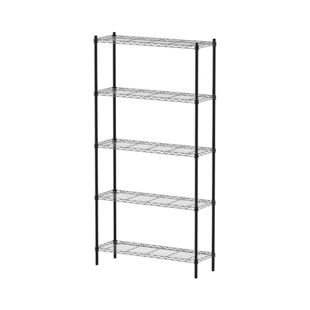 【dayneeds】輕型 90x30x180公分 五層波浪架/ 黑色