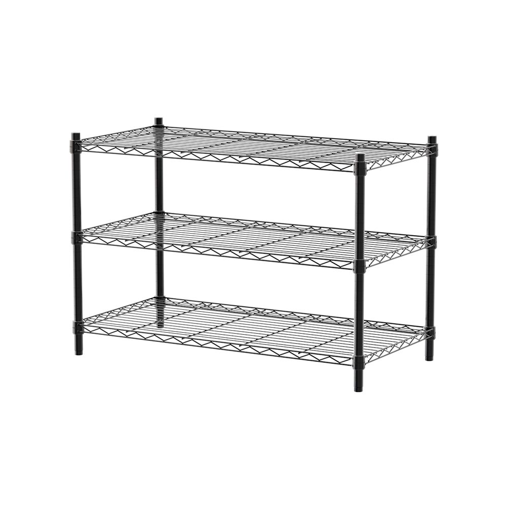 【dayneeds】輕型 90x45x60公分 三層波浪架/ 黑色
