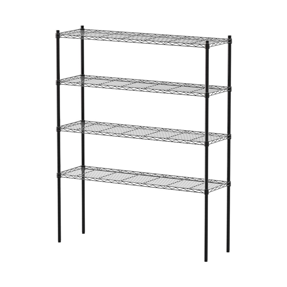 【dayneeds】輕型 120x35x150公分 四層波浪架/ 黑色