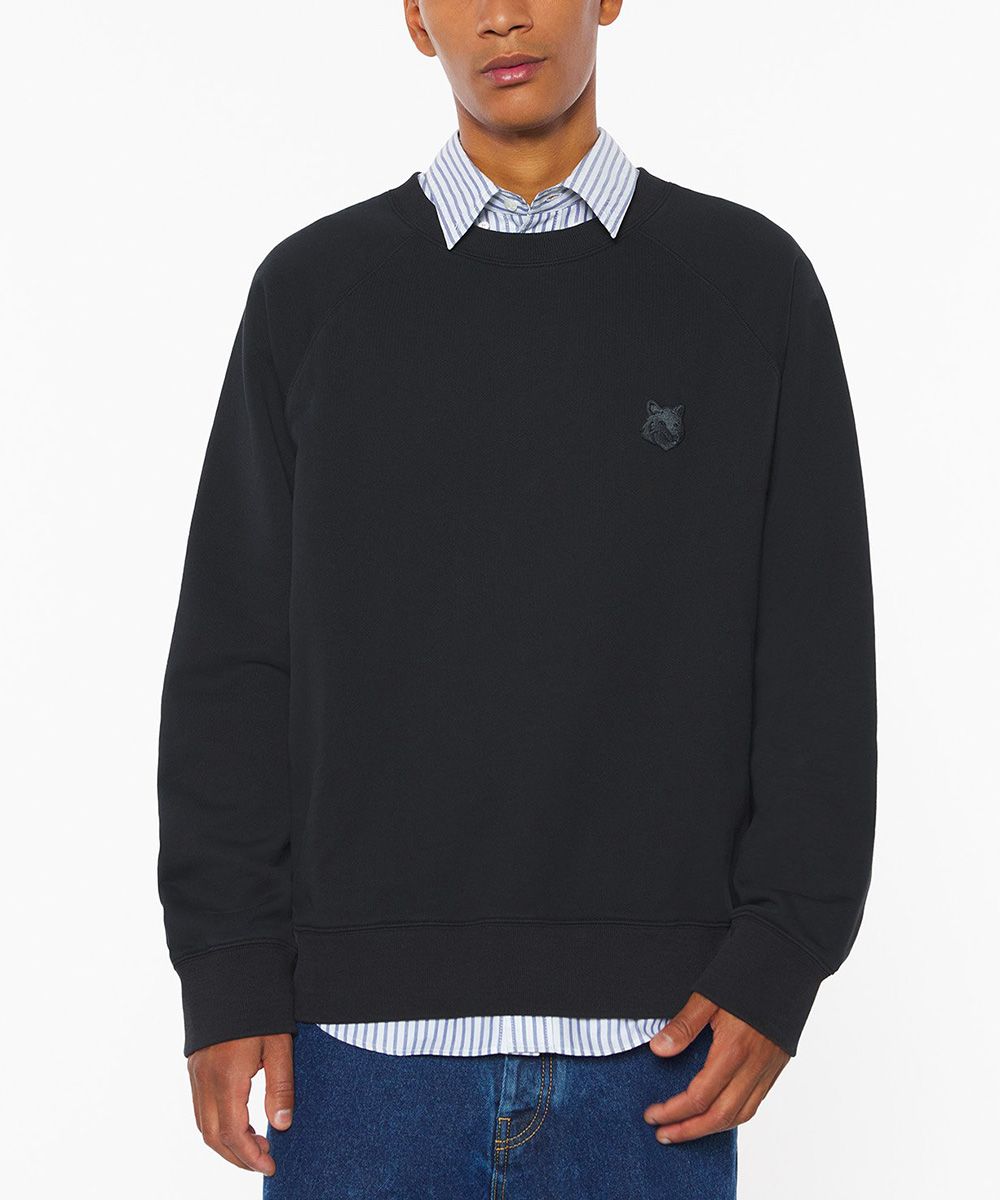 MAISON KITSUNÉ 午夜黑變化狐狸頭LOGO寬鬆衛衣_男/中性/ M