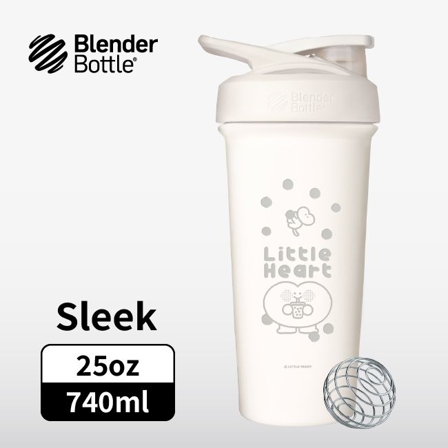 BlenderBottle Sleek按壓式不鏽鋼水壺/ 小心臟/ 珍奶款/ 25oz/ 740ml