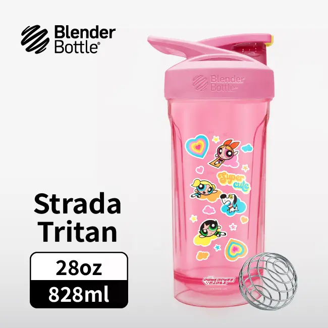 BlenderBottle Strada Tritan飛天小女警貼紙款按壓式環保水壺/ 28oz/ 828ml