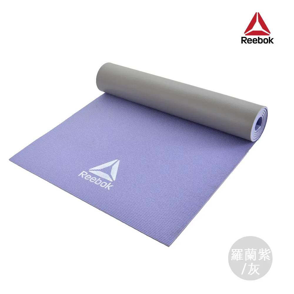 Reebok 銳步 專業訓練雙色瑜珈墊-6mm (羅蘭紫/灰) 運動墊 健身墊 訓練墊 跳繩墊 超慢跑墊