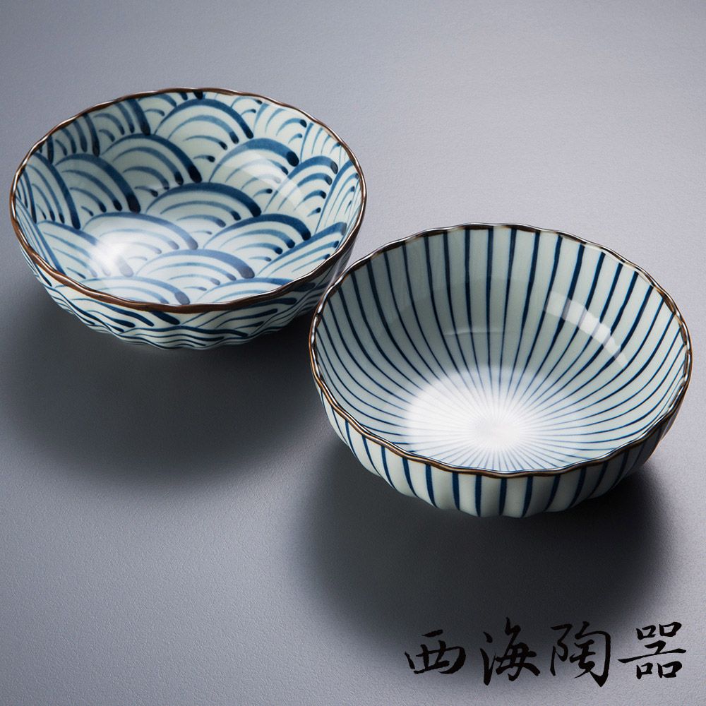 [西海陶器] 波佐見燒 職人手繪系列丼飯碗(2件式) - 禮盒組