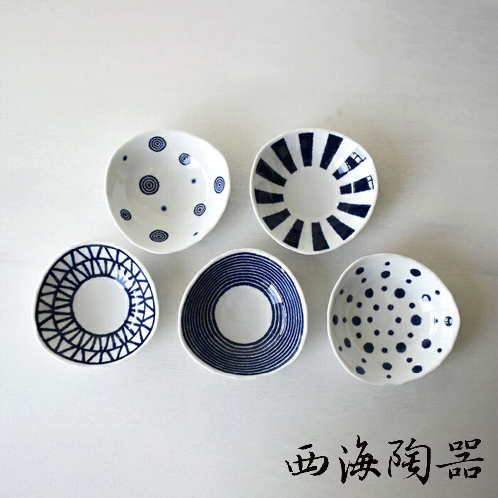 [西海陶器] 波佐見燒 藍玉紋深盤(5件式) - 禮盒組