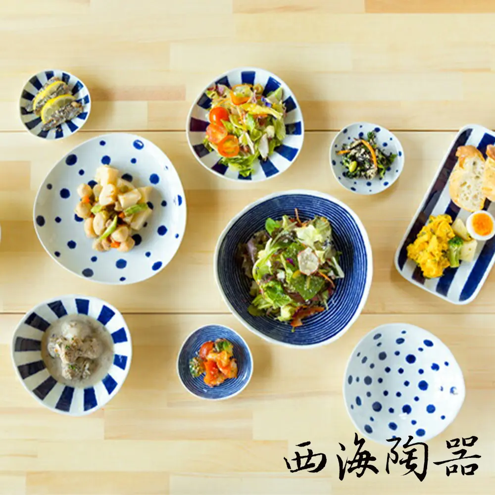 [西海陶器] 波佐見燒 藍玉紋醬料碟(5件式) - 禮盒組