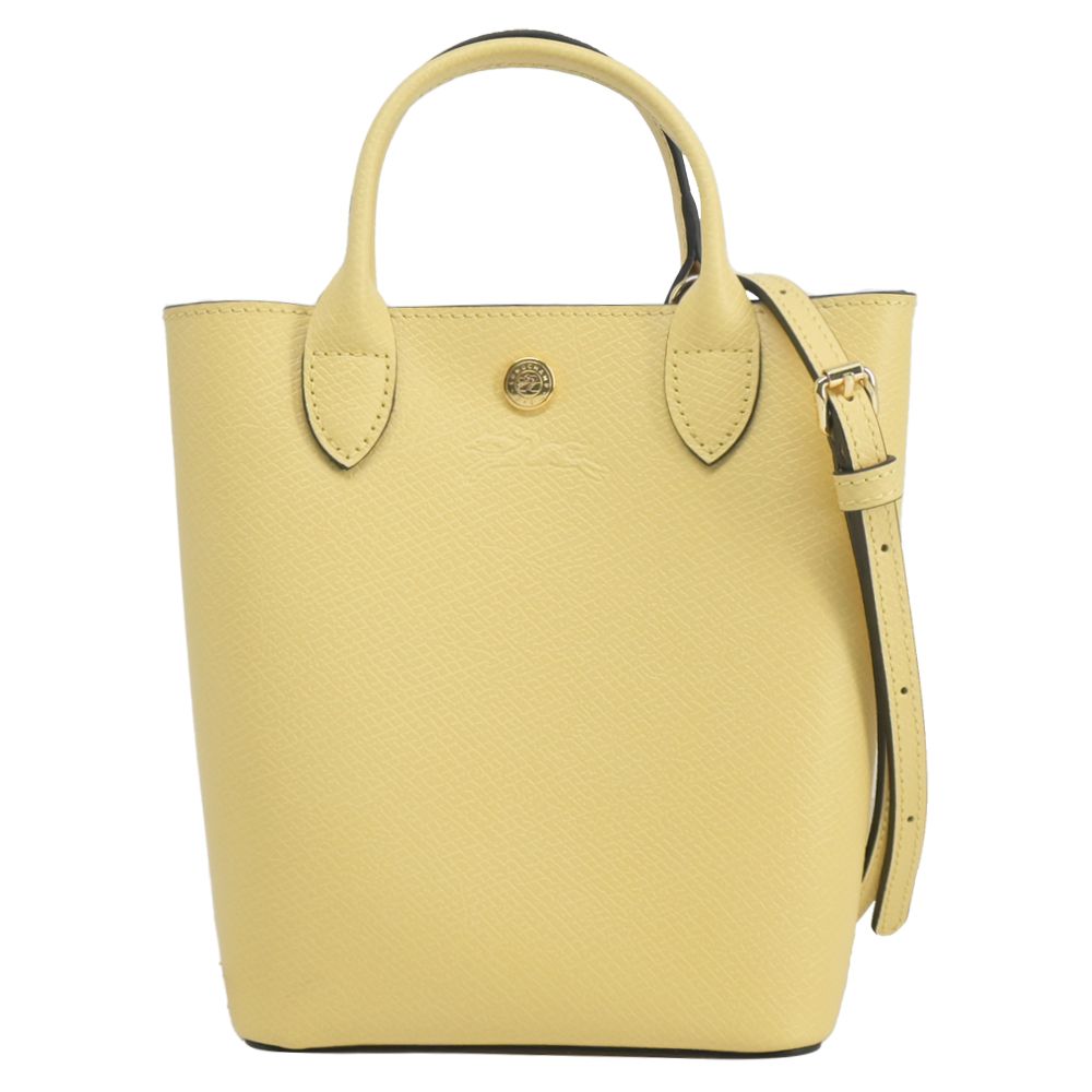 LONGCHAMP ÉPURE系列牛皮壓印手提/斜背兩用包(迷你/小雞黃)/平行輸入
