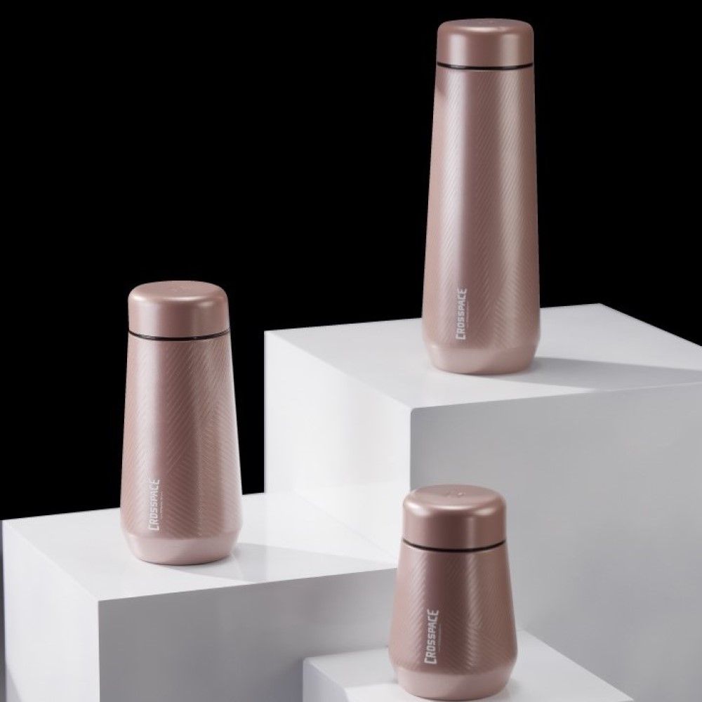 CROSSPACE Diamond 純鈦保溫瓶-L 400ml (共三色)/ 潤彩粉