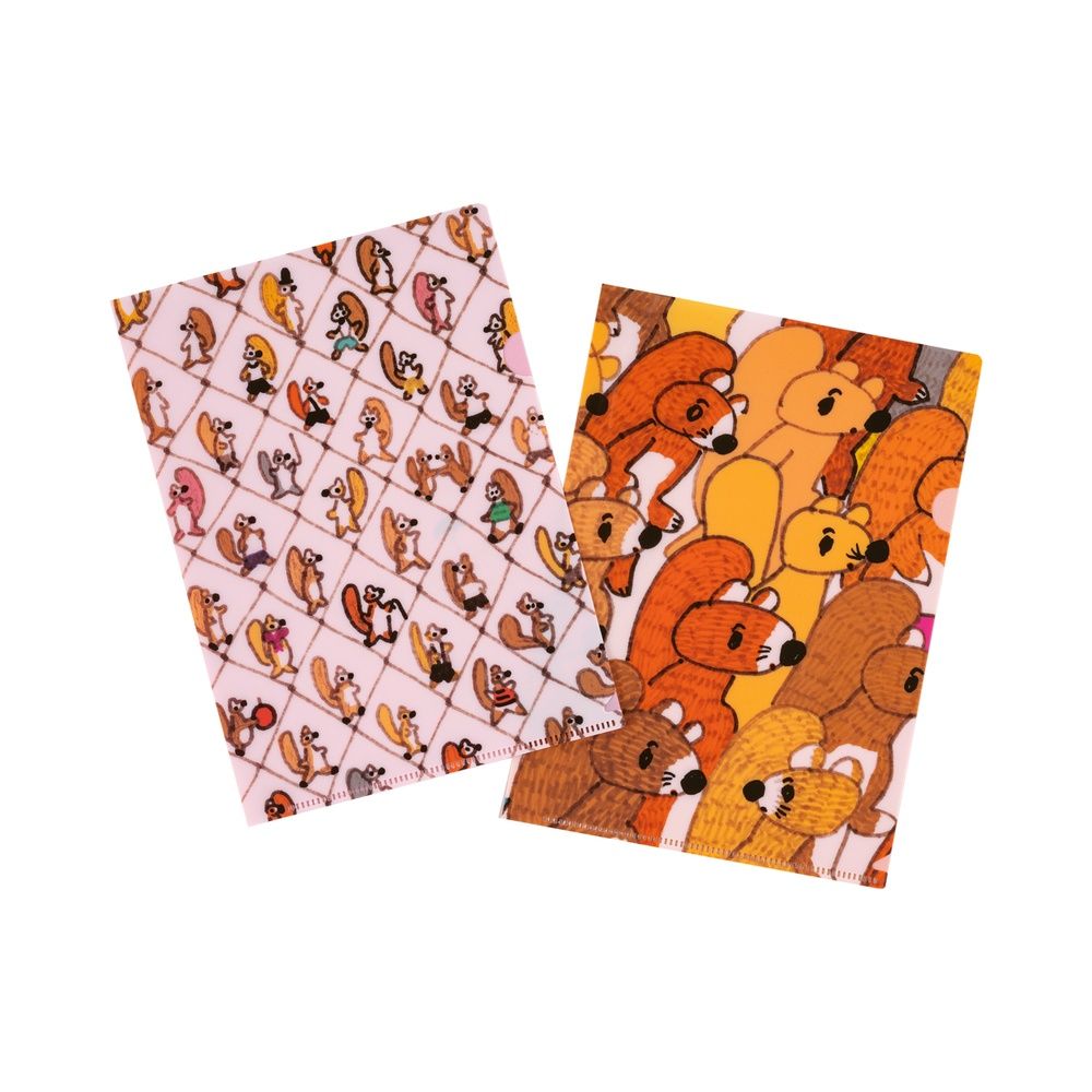 日本ほぼ日手帳資料夾組/ 100% Orange/ A5/ 松鼠小隊/ 2入