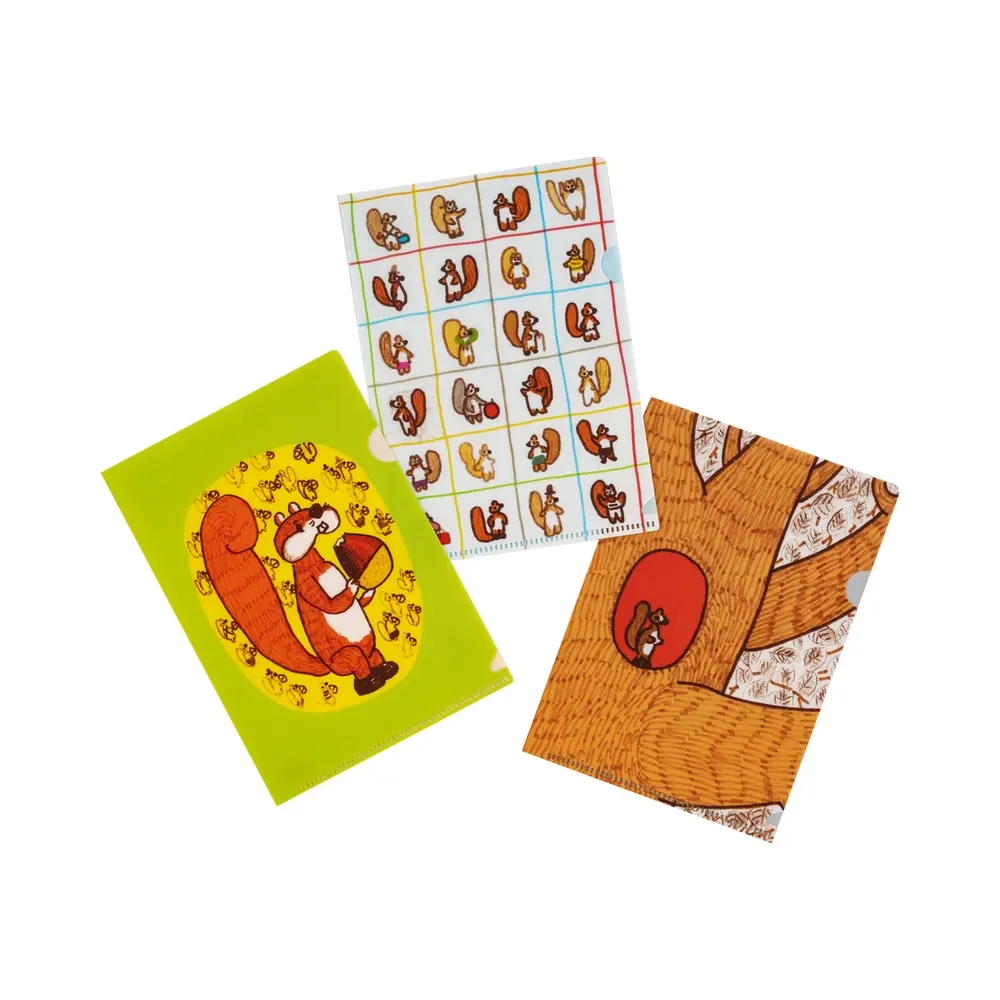 日本ほぼ日手帳資料夾組/ 100% Orange/ A6/ 松鼠搬家日/ 3入