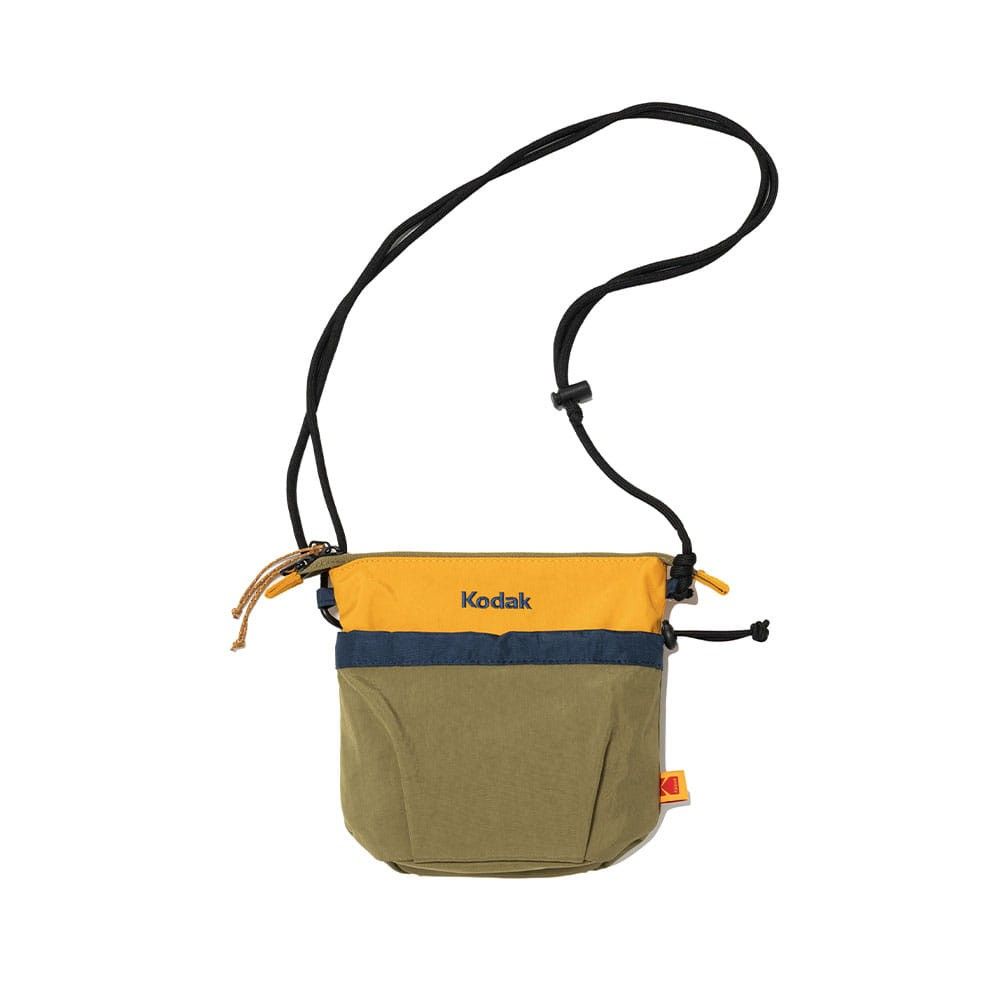 韓國 KODAK 輕量撞色迷你斜背包 卡其色KHAKI