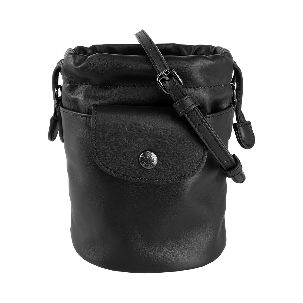 【LONGCHAMP】Le Pliage Xtra XS 小牛皮迷你束口水桶包(黑色)/ 平行輸入