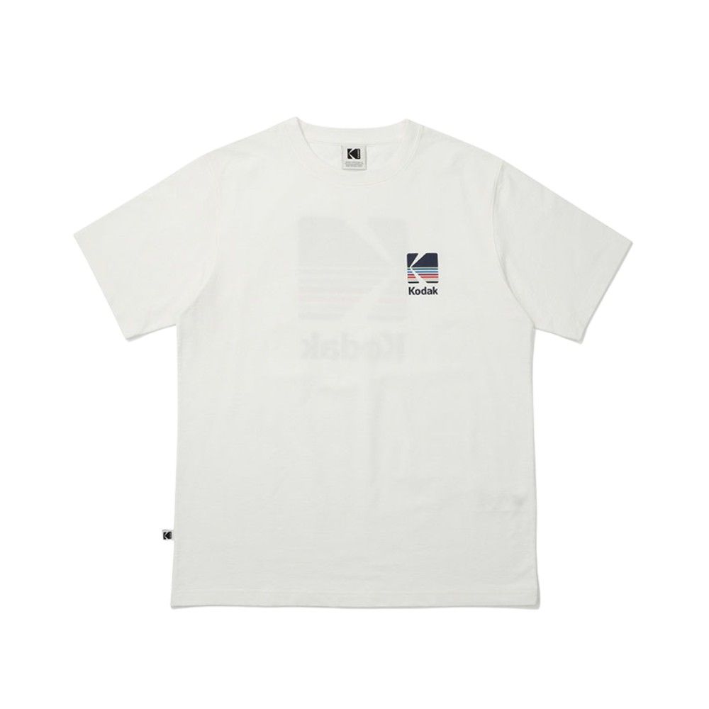 韓國 KODAK 經典彩虹印花短袖T恤/ 白色WHITE/ 預購 2XL