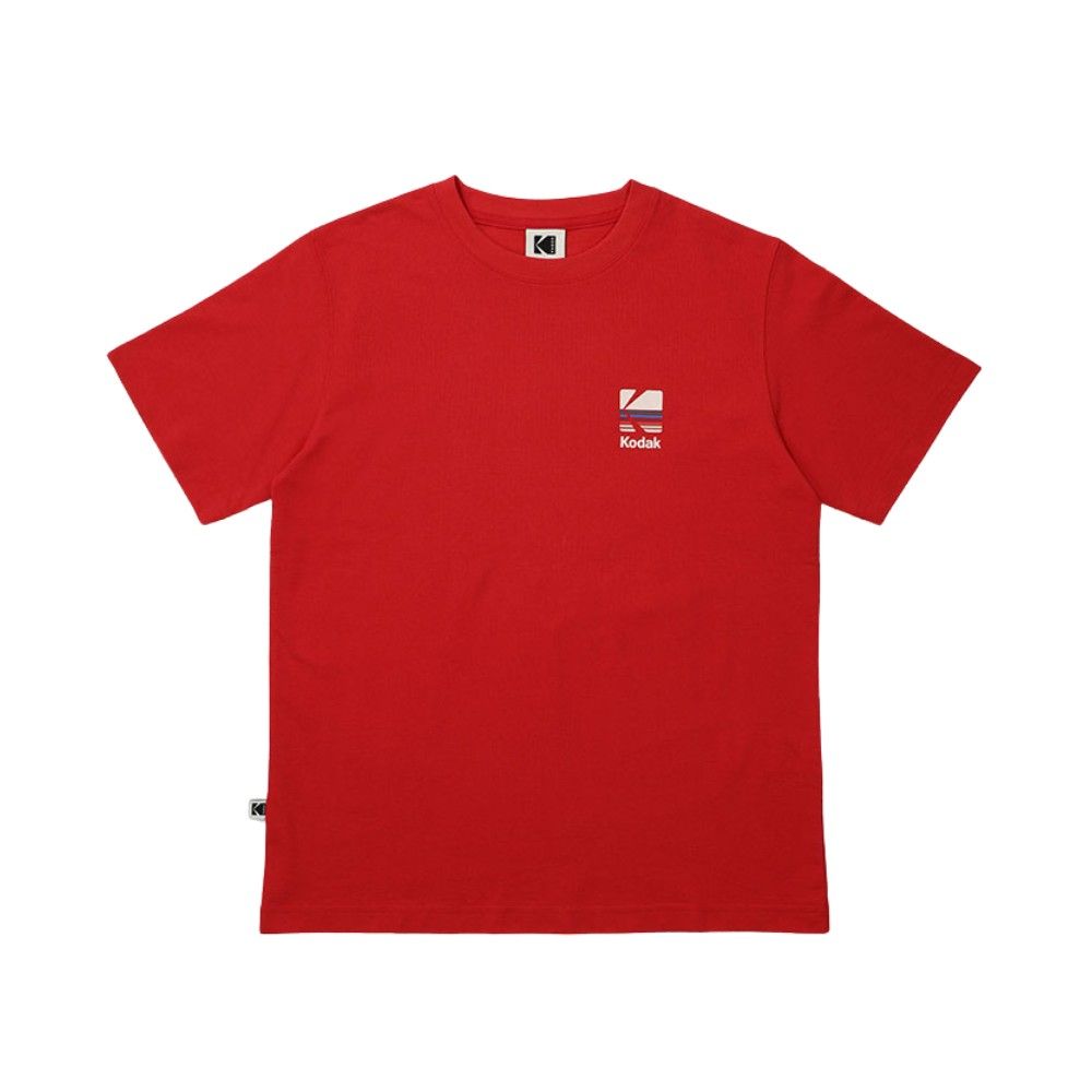 韓國 KODAK 經典彩虹印花短袖T恤/ 紅色RED/ 預購 2XL