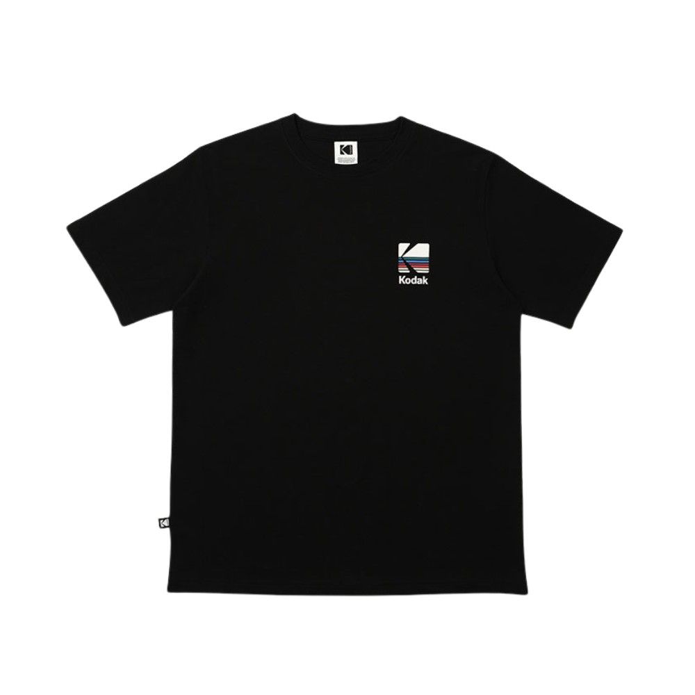 韓國 KODAK 經典彩虹印花短袖T恤/ 黑色BLACK/ 預購 2XL