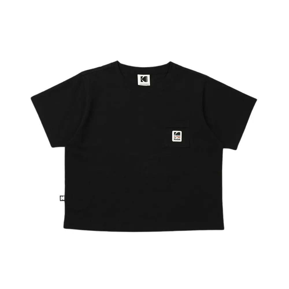 韓國 KODAK 女款經典彩虹涼感速乾短袖T恤/ 黑色BLACK/ 預購 L