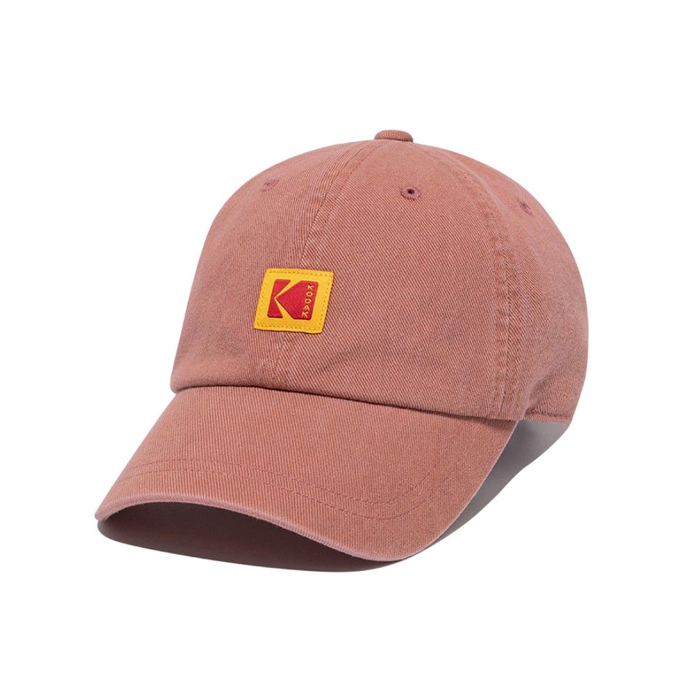 韓國 KODAK 經典方形布標棒球帽/ 暗粉色DARK PINK/ 預購 L-XL