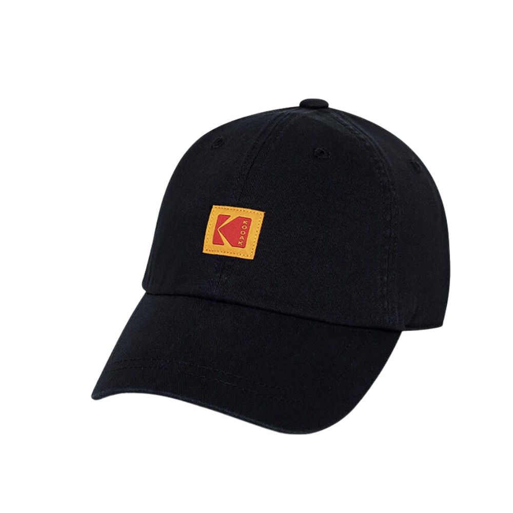 韓國 KODAK 經典方形布標棒球帽/ 黑色BLACK/ 預購 L-XL
