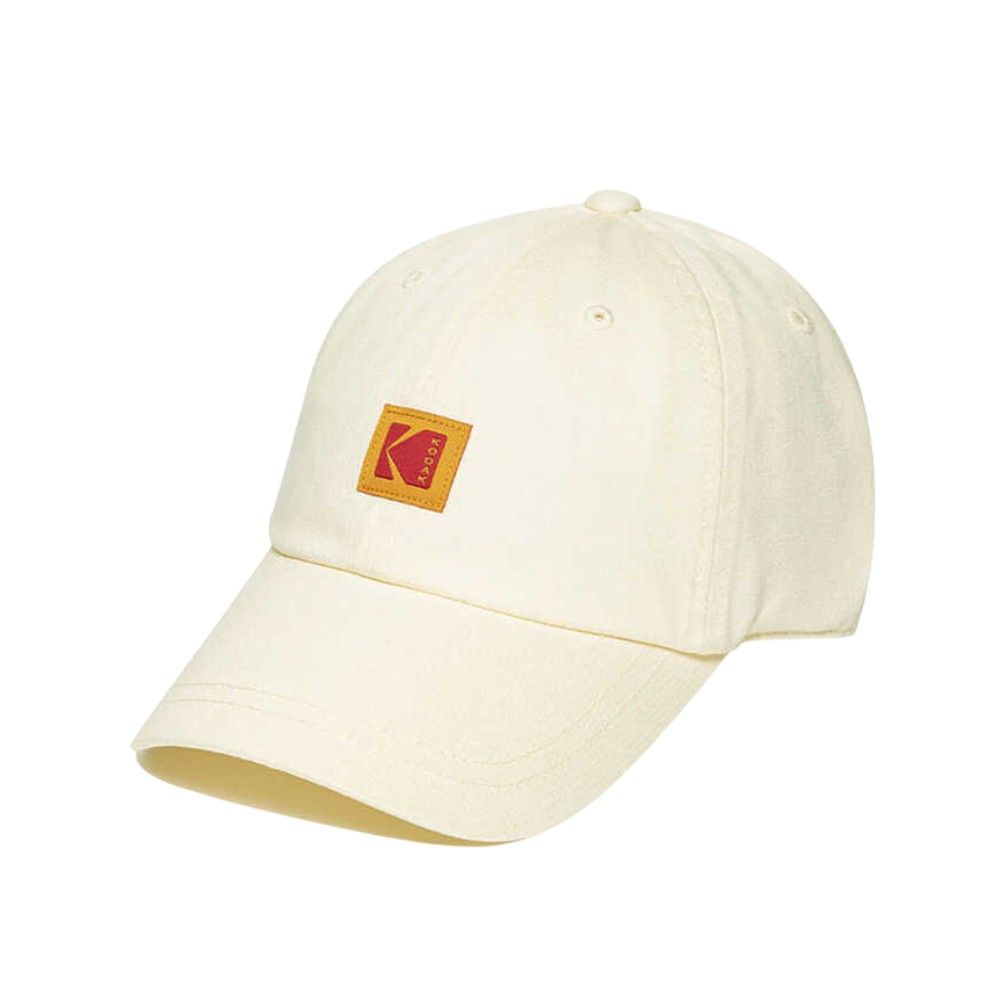 韓國 KODAK 經典方形布標棒球帽/ 象牙白IVORY/ 預購 L-XL