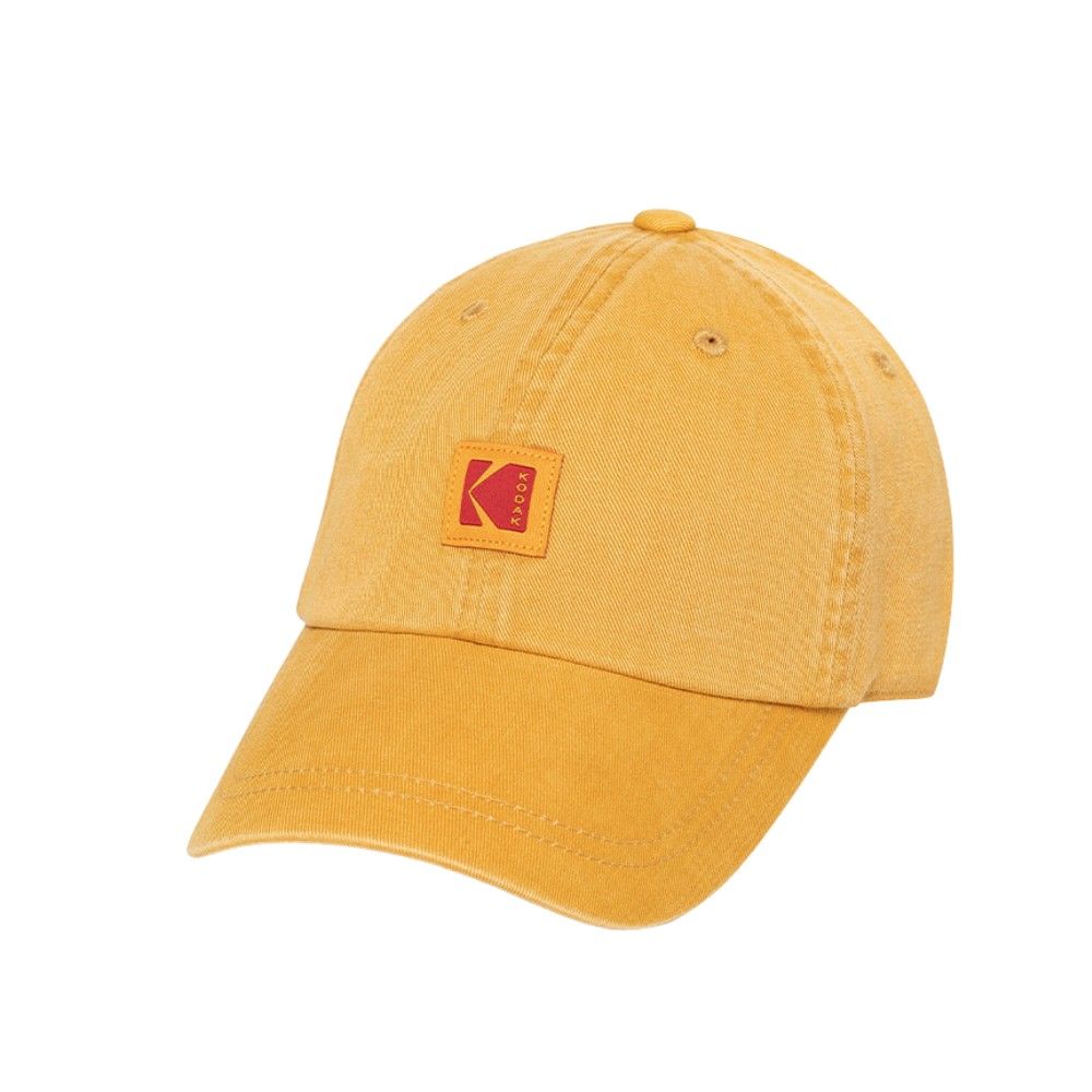 韓國 KODAK 經典方形布標棒球帽/ 黃色YELLOW/ 預購 L-XL