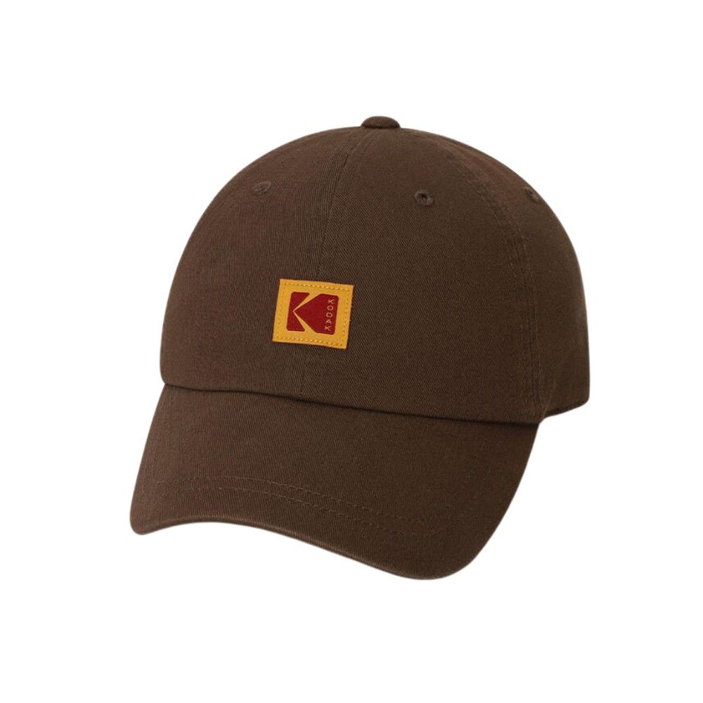 韓國 KODAK 經典方形布標棒球帽/ 棕色BROWN/ 預購 L-XL