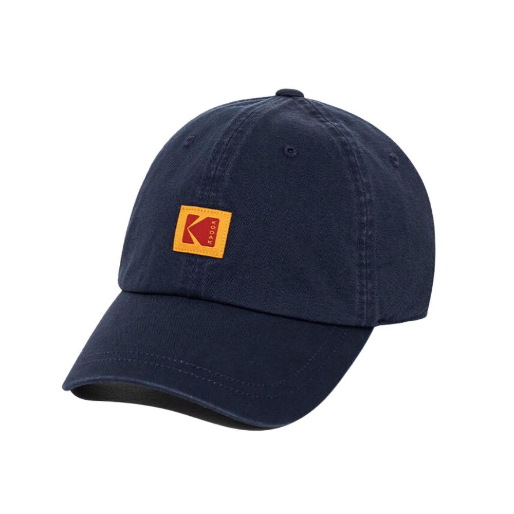韓國 KODAK 經典方形布標棒球帽/ 海軍藍NAVY/ 預購 L-XL