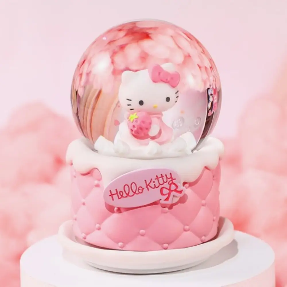 公主請上車➤JARLL讚爾藝術 Hello Kitty 蛋糕派對 水晶球音樂盒