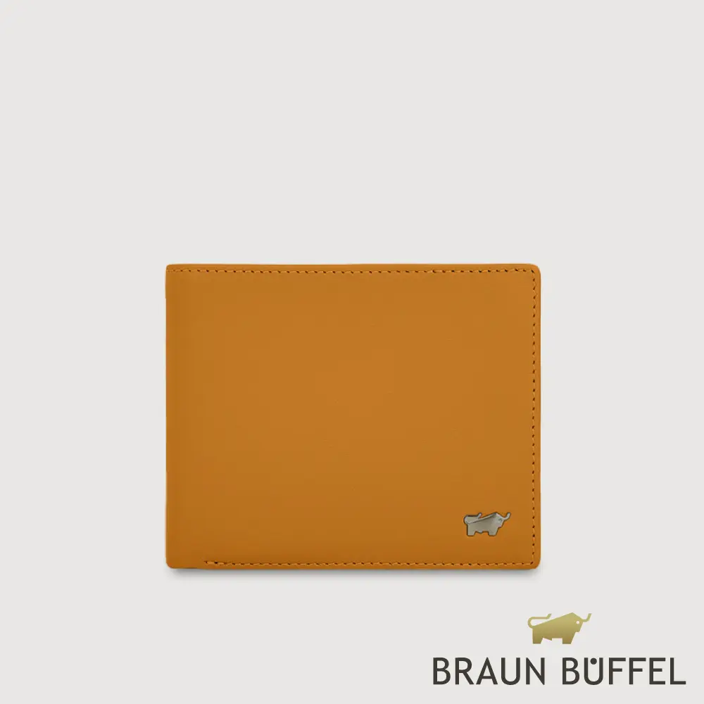 【BRAUN BUFFEL 德國小金牛】台灣總代理 瓦拉頓-A 5卡透明窗皮夾-古金黃/BF568-316-IG
