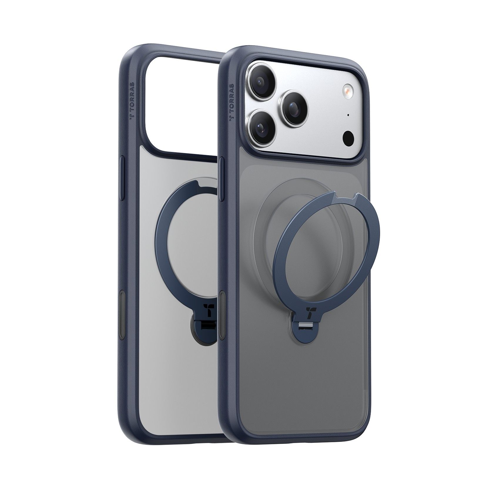 TORRAS Ostand Spin磁吸四象限旋轉支架防摔手機殼/ 霧面午夜藍/ iPhone 17 Pro