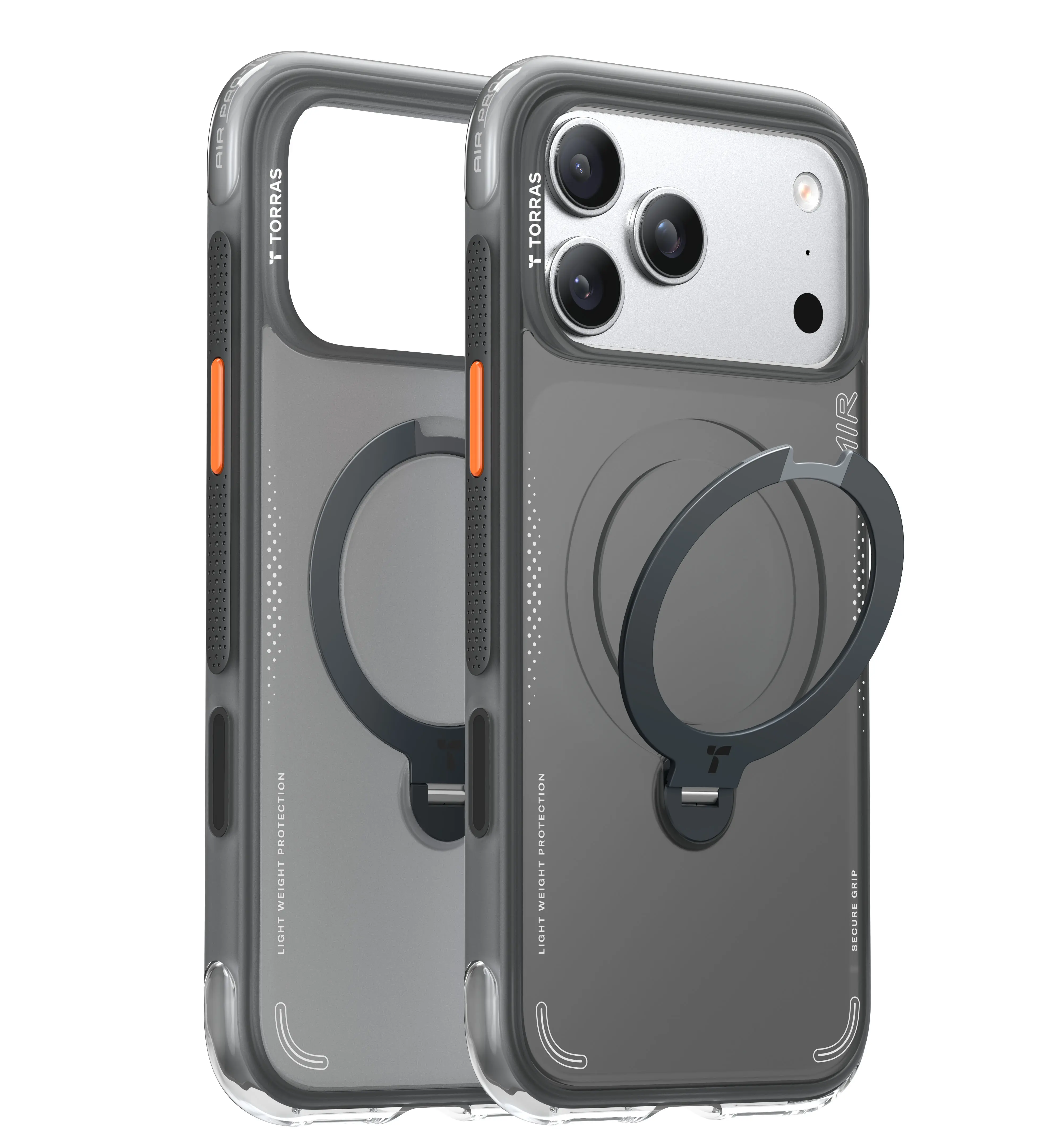 TORRAS Ostand Spin Air磁吸四象限旋轉支架氣囊防摔手機殼/ 夜行黑/ iPhone 17 Pro