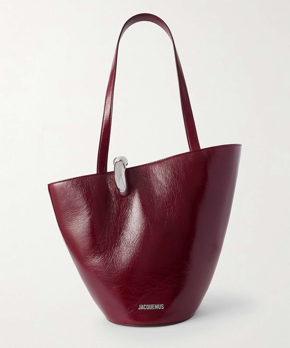 JACQUEMUS BAMBOLA酒紅中型手提包