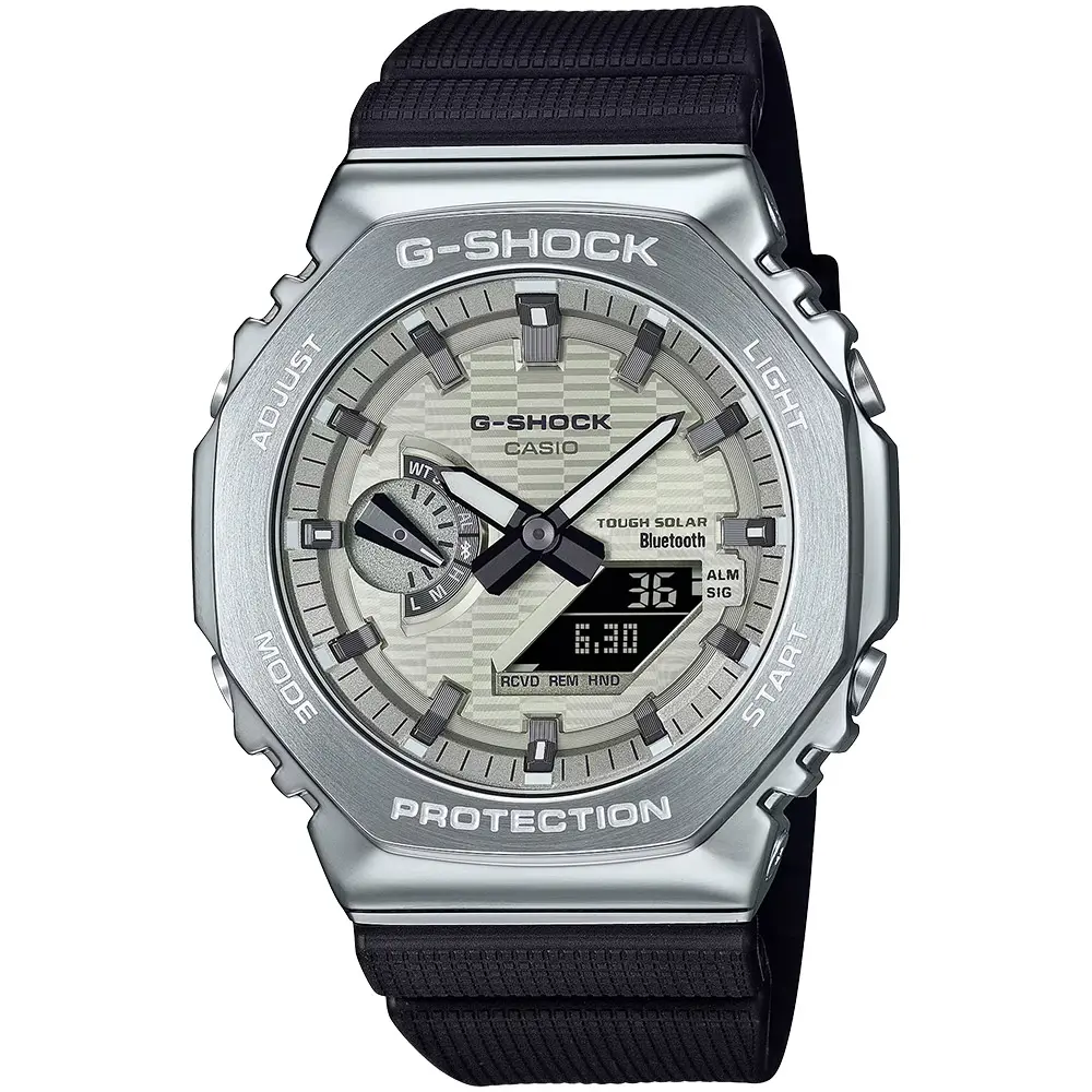 CASIO 卡西歐 G-SHOCK 八角太陽能藍芽手錶 (GBM-2100A-8B)