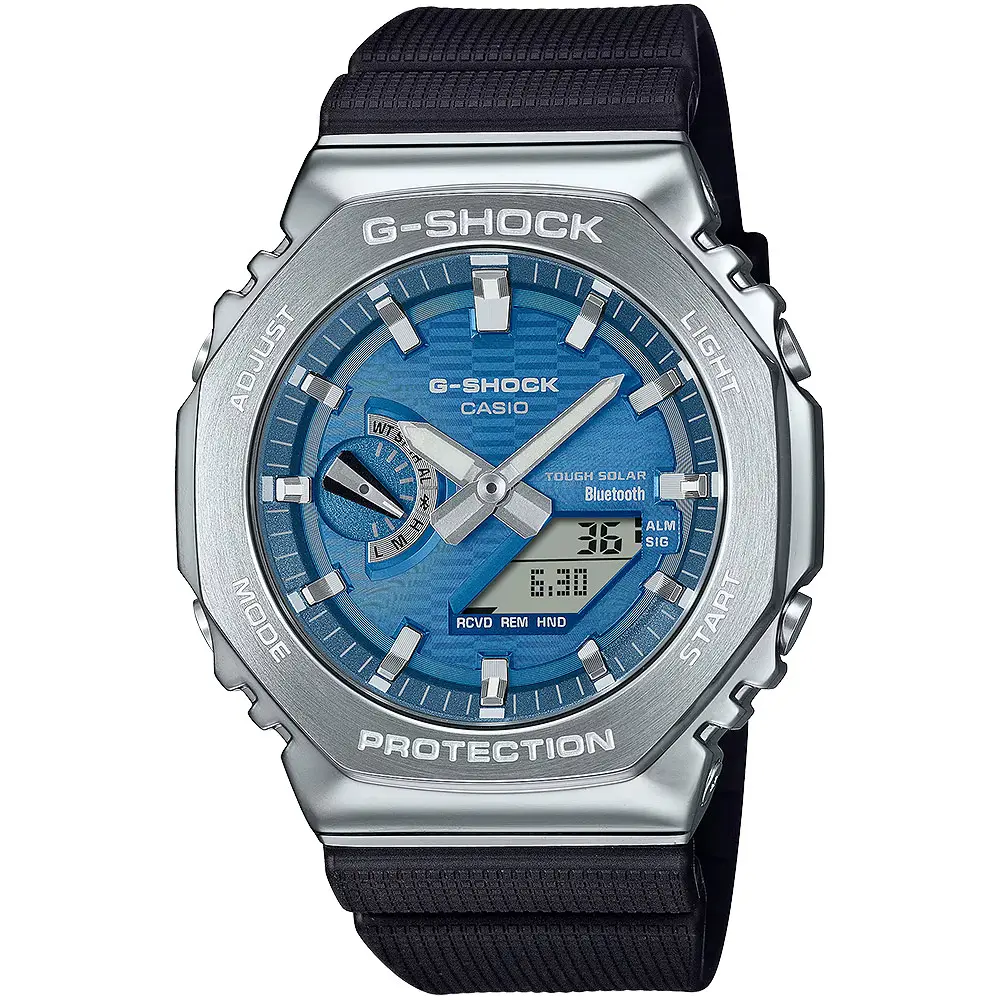 CASIO 卡西歐 G-SHOCK 八角太陽能藍芽手錶(GBM-2100A-2B)