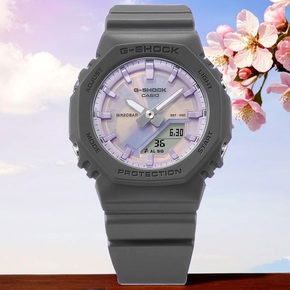 CASIO 卡西歐 G-SHOCK 八角偏光繽紛雙顯手錶(GMA-P2100PC-1A)