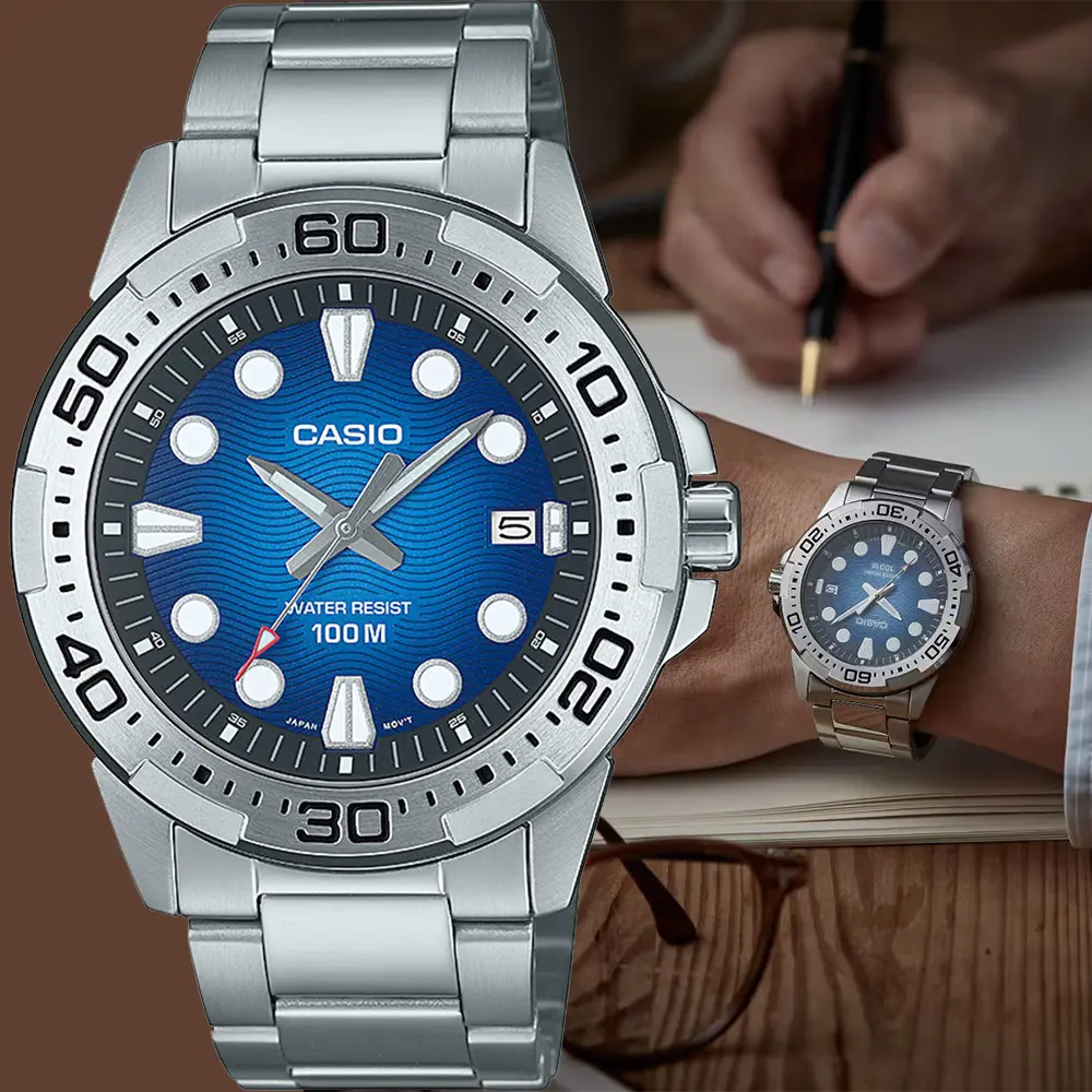 CASIO 卡西歐 銀龍魚系列 海上運動風大三針石英手錶(MTD-140D-2AV)