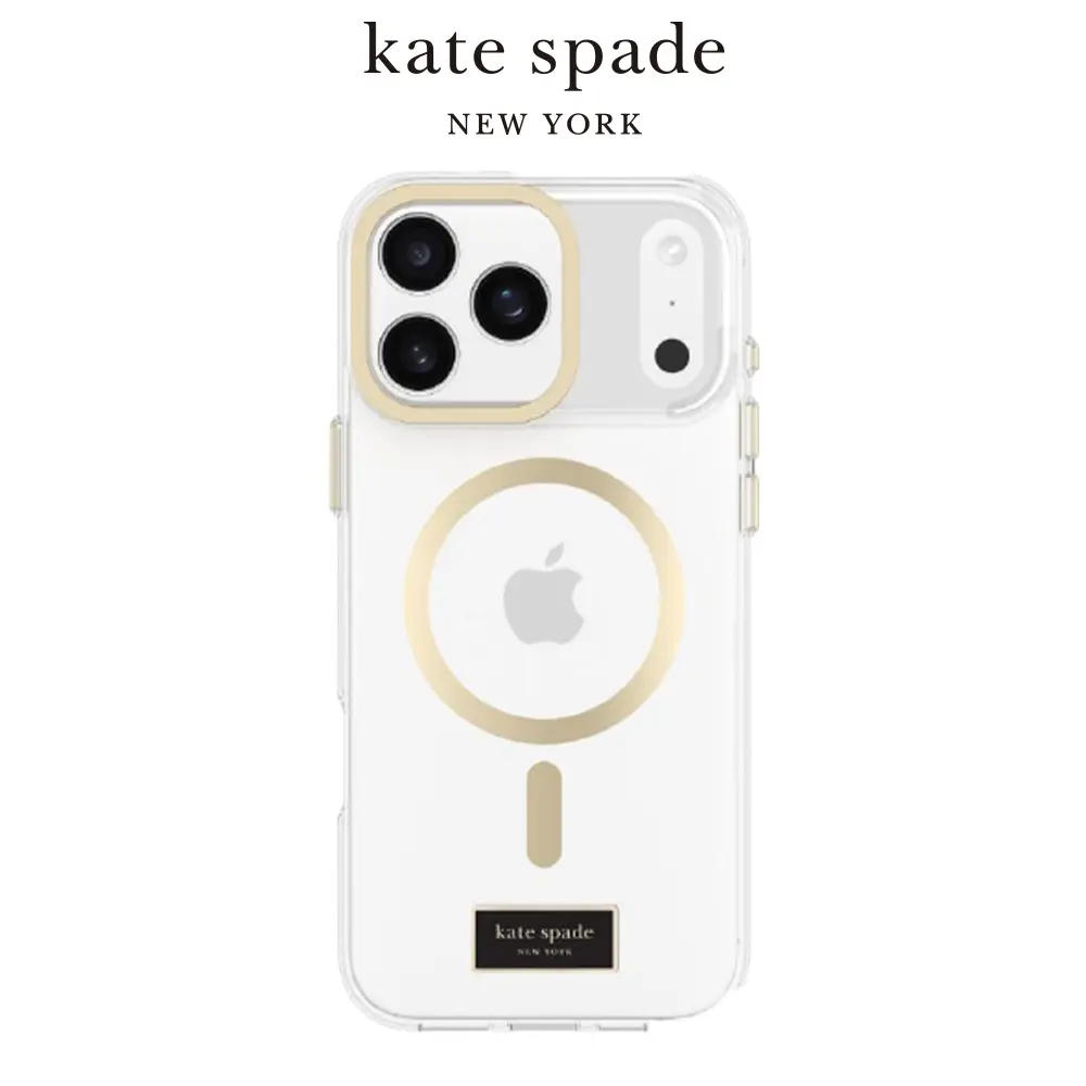 【kate spade】iPhone 17系列 精品磁吸防摔殼 經典透明支架款/ iPhone 17 Pro Max